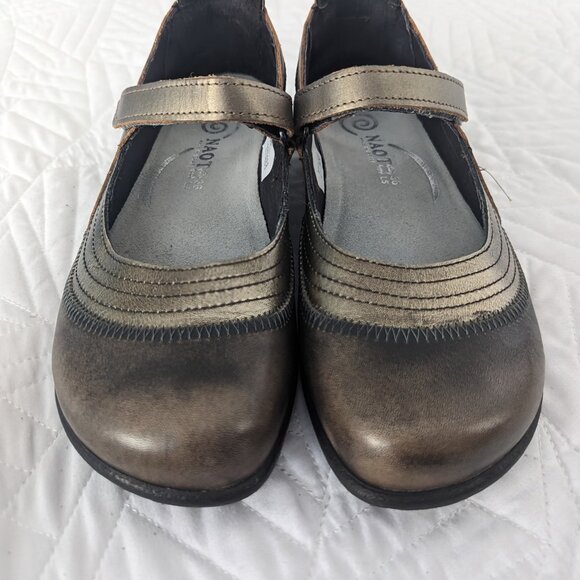 Naot Kieri Gray Marble Suede/Foggy Gray Leather/Mirror Leather Mary Jane style - Picture 4 of 5